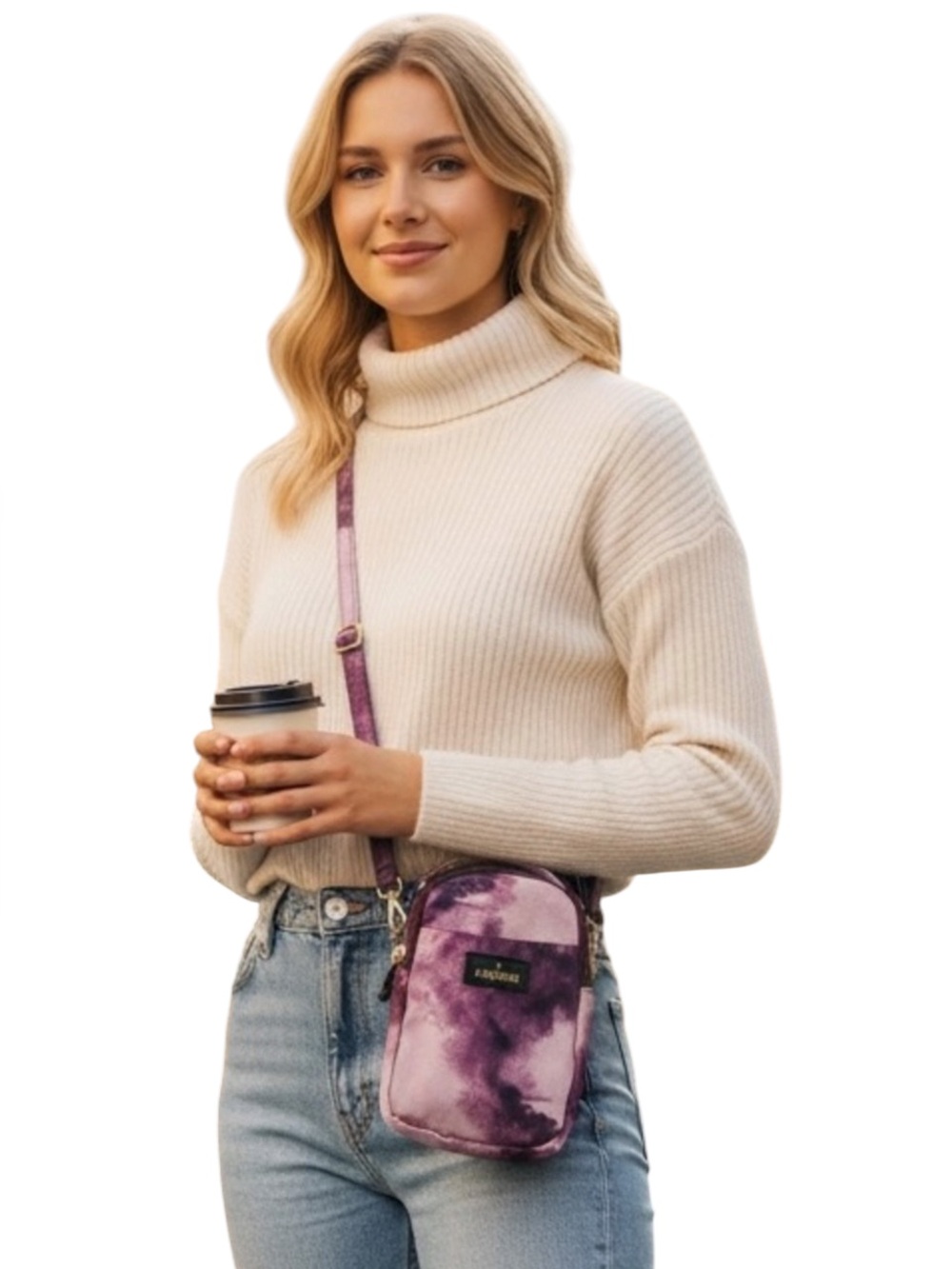 KEDZIE AURA COLLECTION Purple Tie-Dye Top Handle Crossbody Bag NWT